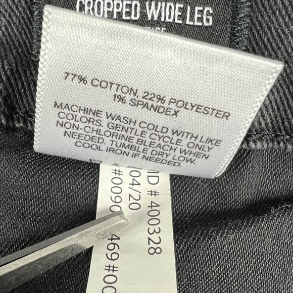 Express Jeans Women 32x24* High Rise Cropped Wide Leg Black Raw Hem Denim Tag 12 - Picture 8 of 16